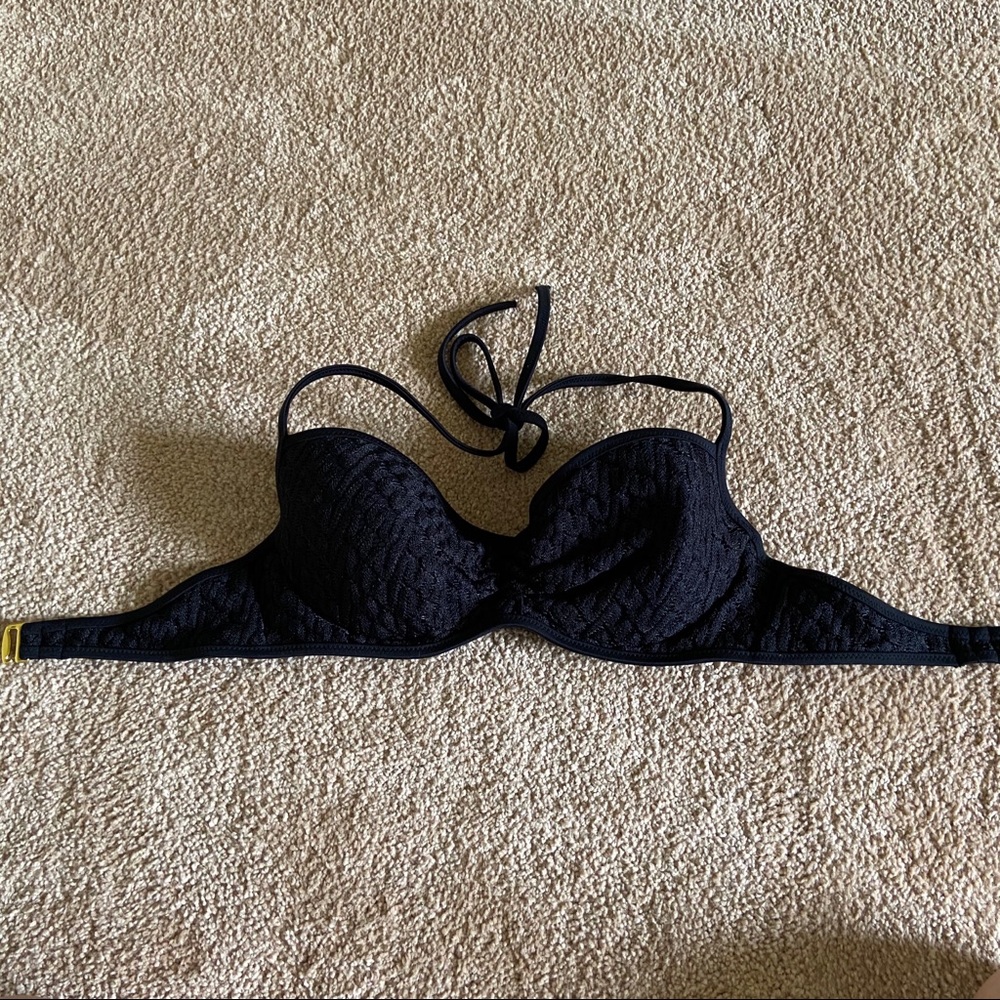 Victoria’s Secret Black Net Lace Tie Bikini Top - New NWOT